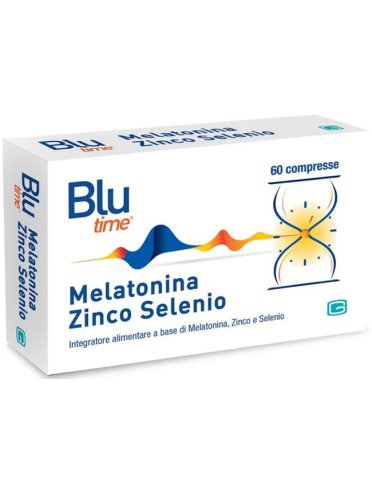 Blu time melatonina zinco selenio integratore rilassante 60 compresse