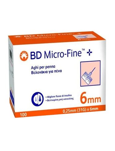 Ago per penna da insulina bd microfine gauge 31 6mm 100 pezzi
