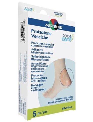Master-aid foot care vesciche protezione tallone 69x44 mm 5pezzi