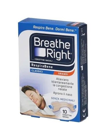 Breathe right cerotti nasali classici grandi per respirare meglio 10 pezzi