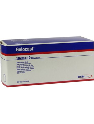 Benda in garza non elastica gelocast gel di ossido di zincoimpregnata e pronta all'uso m1x10cm