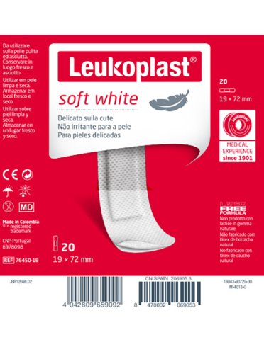 Leukoplast soft white 72 x 19 cm 20 pezzi