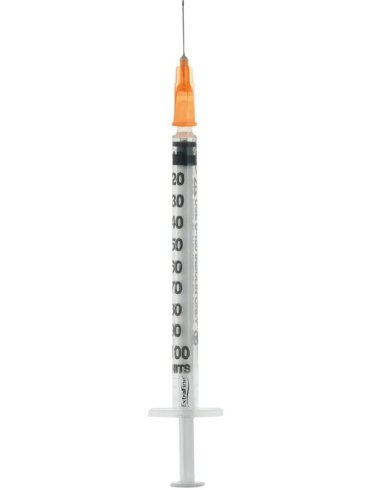 Siringa per insulina extrafine 1ml 100 ui ago removibile 25gauge 0,5x16 mm 1 pezzo