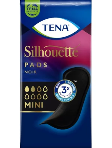 Assorbente nero incontinenza leggera tena silhouette noir mini 18 pezzi Assorbente nero incontinenza leggera tena silhouette noir mini 18 pezzi