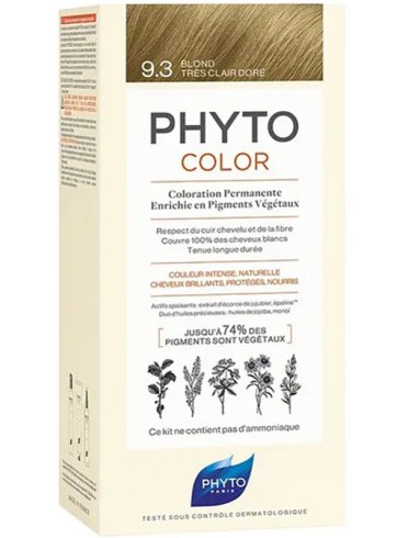 Phytocolor 9,3 biondo chiarissimo dorato latte 50 ml + crema50 ml + maschera 12 ml