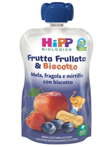 Hipp bio frutta frull&biscotto mela fragola mirtillo biscotto 90 g