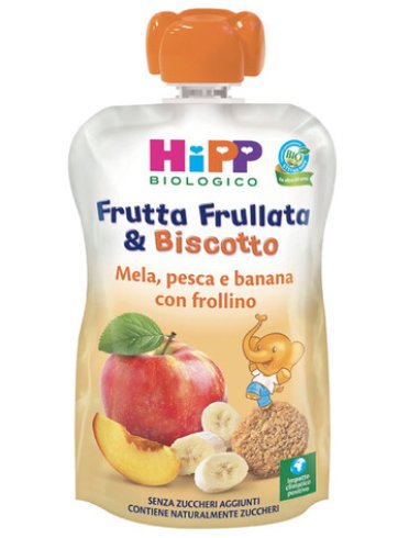 Hipp bio frutta frullata &biscotto mela pesca banana frollino 90 g