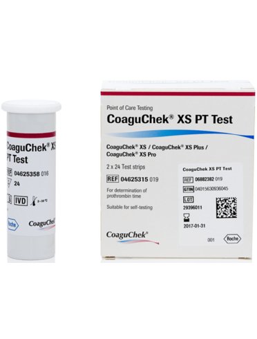 Strisce reattive per apparecchio utodiagnostico coaguchek xspt test 2x24 pezzi