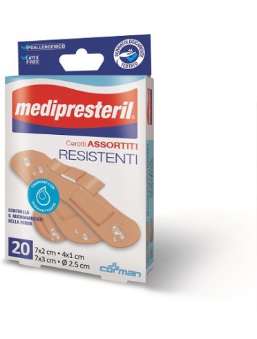 Cerotti assortiti medipresteril resistenti 20 pezzi