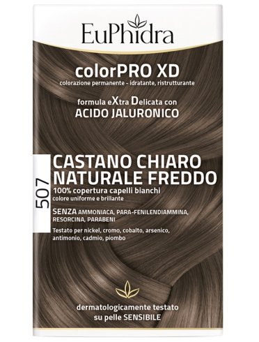 Euphidra colorpro xd 507 castano chiaro naturale f colore +attivante + balsamo + cuffia + guanti