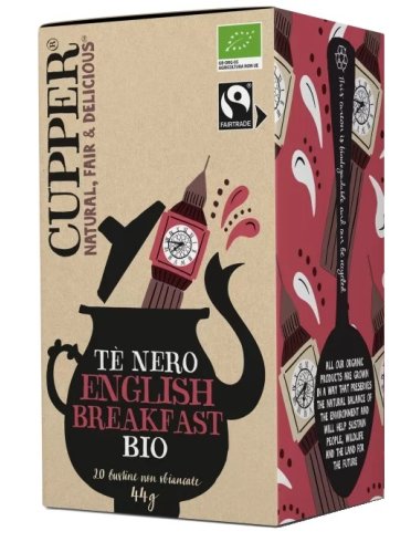 Cupper te' english breakfast fairtrade bio 20 filtri 44 g