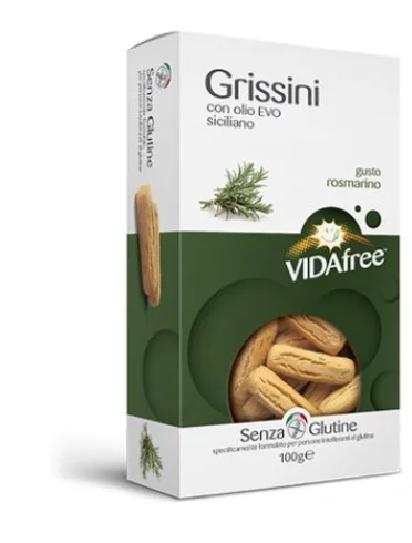 Vidafree grissini mini snack gusto rosmarino 100 g Vidafree grissini mini snack gusto rosmarino 100 g