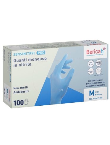 Guanto monouso sensinitryl pro in nitrile medium 100 pezzi