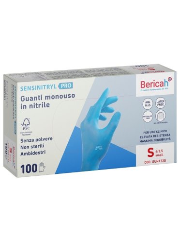 Guanto monouso sensinitryl pro in nitrile small 100 pezzi