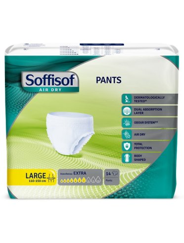 Pannolone soffisof air dry pants extra l 14 pezzi