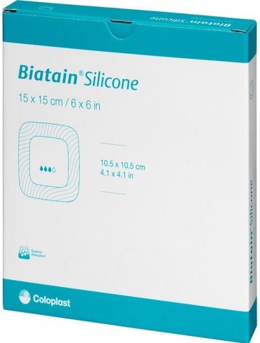 Medicazione in schiuma di poliuretano biatain bordo adesivoin silicone 15x15 cm 5 pezzi