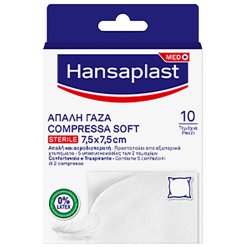 GARZA COMPRESSA HANSAPLAST SOFT STERILE 7,5X7,5 10 PEZZI