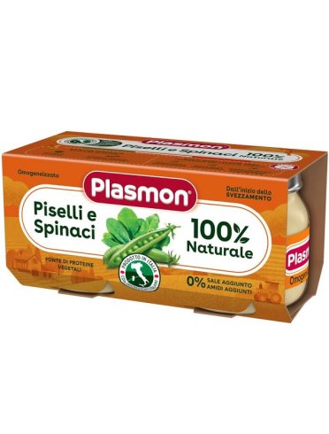 Plasmon omogeneizzato piselli spinaci 2 pezzi da 80 g