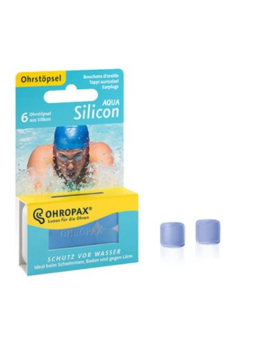 Tappo auricolare silicone aqua ohropax 6 pezzi