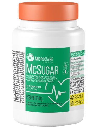 Microcare nutrition mc sugar 40 compresse Microcare nutrition mc sugar 40 compresse