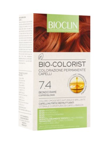 Bioclin bio color fast&perfection 6,4 biondo scuro ramato crema colorante 60 ml + rivelatore in crema 60 ml + bio colorshampoo 10 ml + bio color maschera 10 ml