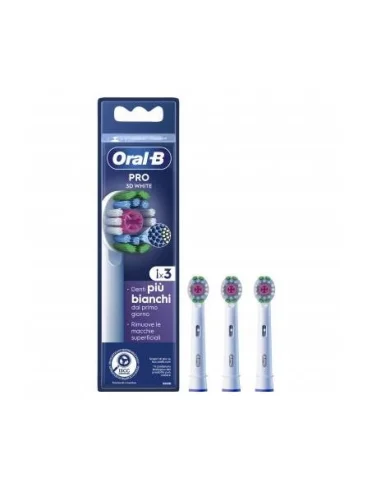 Oralb power refill eb18-3 3d white 3 pezzi Oralb power refill eb18-3 3d white 3 pezzi