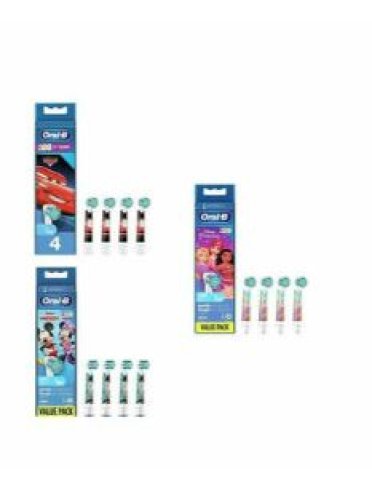 Oralb power refill eb10 cars/mickey/princesses 4 pezzi