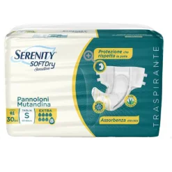 SERENITY PANNOLONE MUTANDINA SD SENSITIVE EXTRA TAGLIA S 30PEZZI