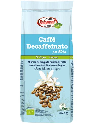 Caffe' decaffeinato bio macinato moka 250 g