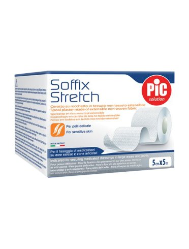 Cerotto in rotolo pic soffix stretch tessuto non tessuto estendibile 5x500 cm 1 pezzo