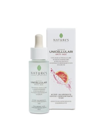 Acque unicellulari acido jaluronico gocce viso anti age arancia rossa 30 ml