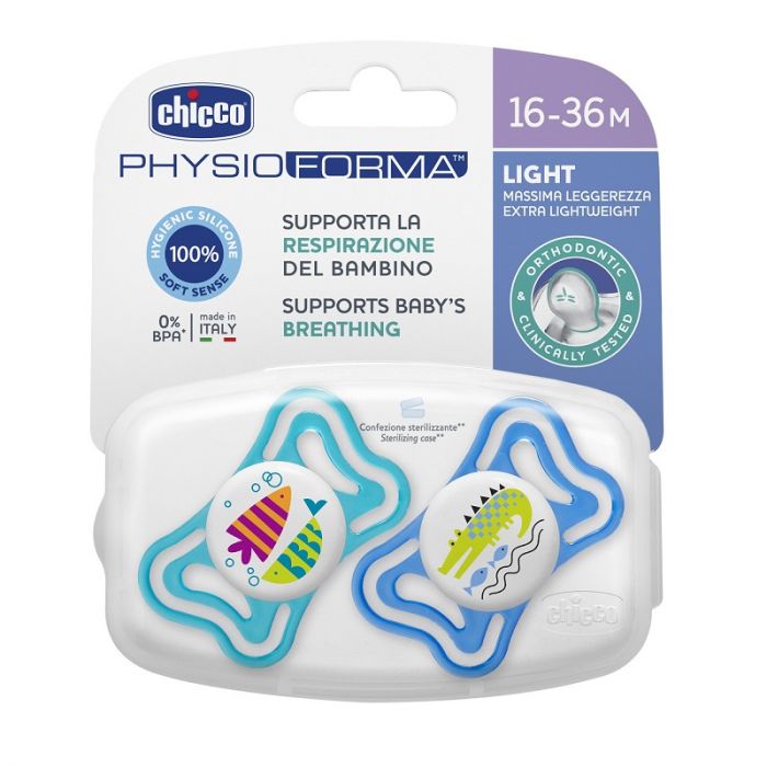 CHICCO SUCCHIETTO LIGHT BOY SILICONE 16-36 MESI 2 PEZZI