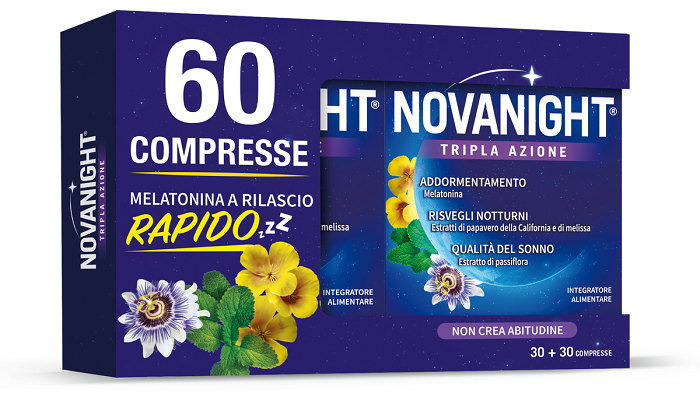 Novanight Tripla Azione Integratore per Favorire il Sonno Bipack 2x30 Compresse