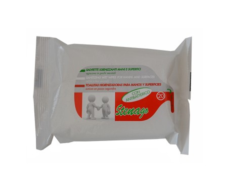 SALVIETTINE IGIENIZZANTI MANI/SUPERFICI CON ANTIBATTERICO 20PEZZI