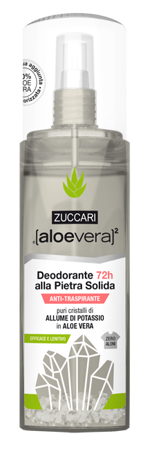 Zuccari Aloevera2 Deodorante alla Pietra Solida - Deodorante Iper-Sudorazione 72H Spray - 100 ml