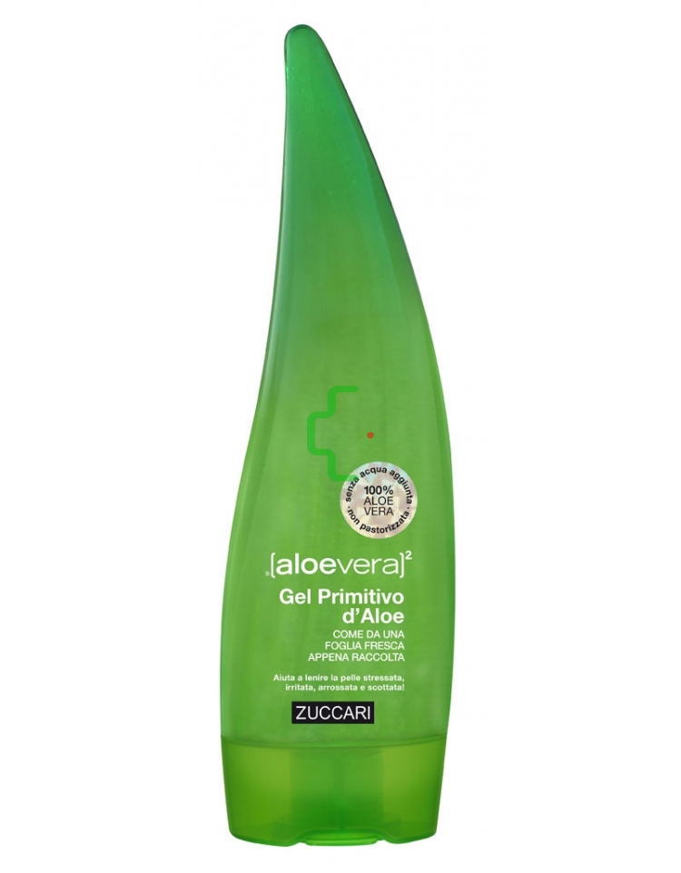 Zuccari Aloevera2 Gel Primitivo d'Aloe - Gel Corpo per Scottature e Irritazioni - Formato Foglia 100 ml