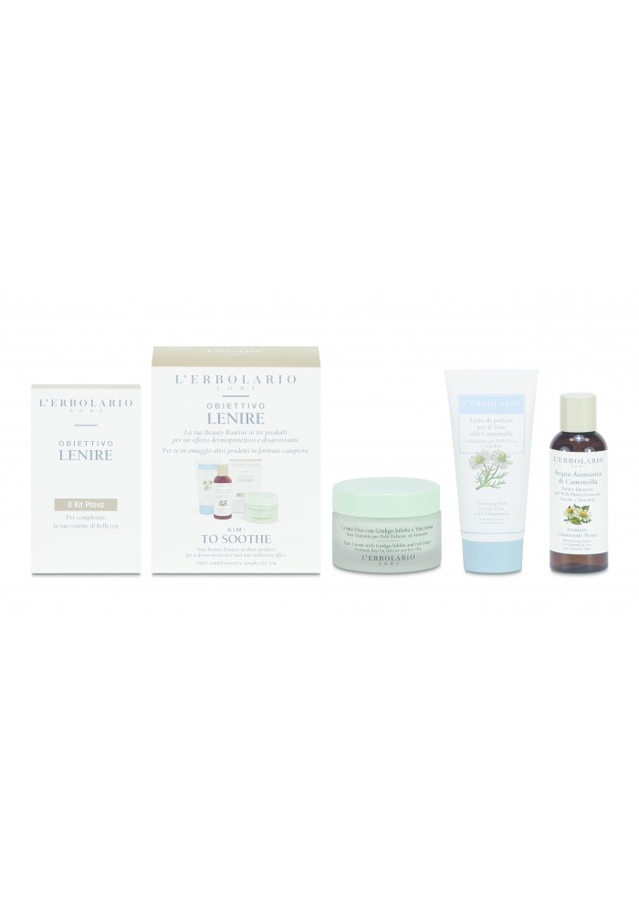 L'Erbolario Cofanetto Lenitivo Viso - Latte Detergente Viso 50 ml + Acqua Aromatica 50 ml + Crema Viso per Pelle Delicata 50 ml