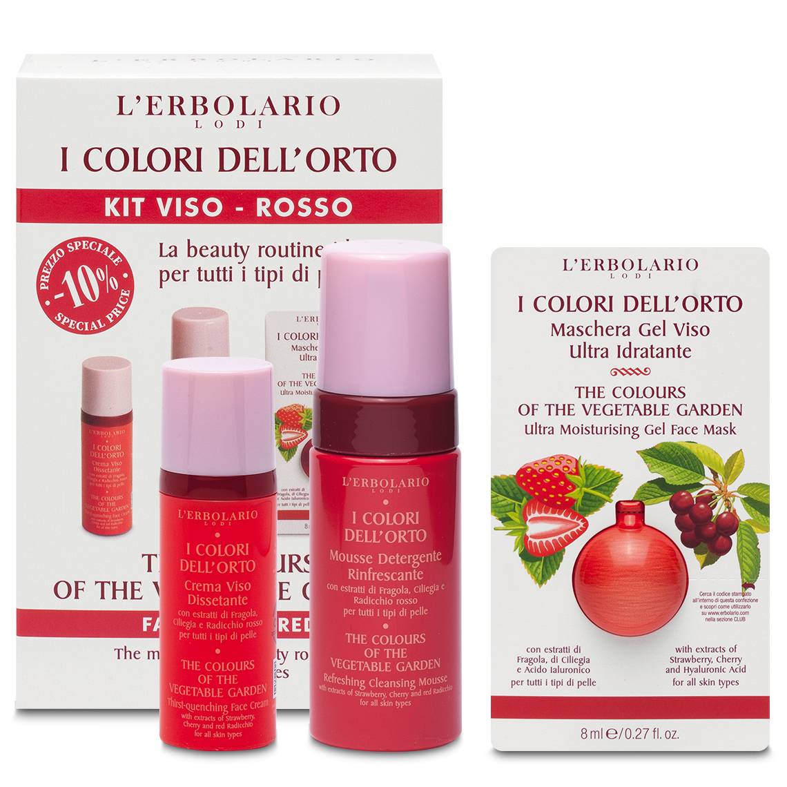 L'ERBOLARIO I COLORI DELL'ORTO KIT VISO ROSSO PREZZO SPECIALE 10% EDIZIONE LIMITATA