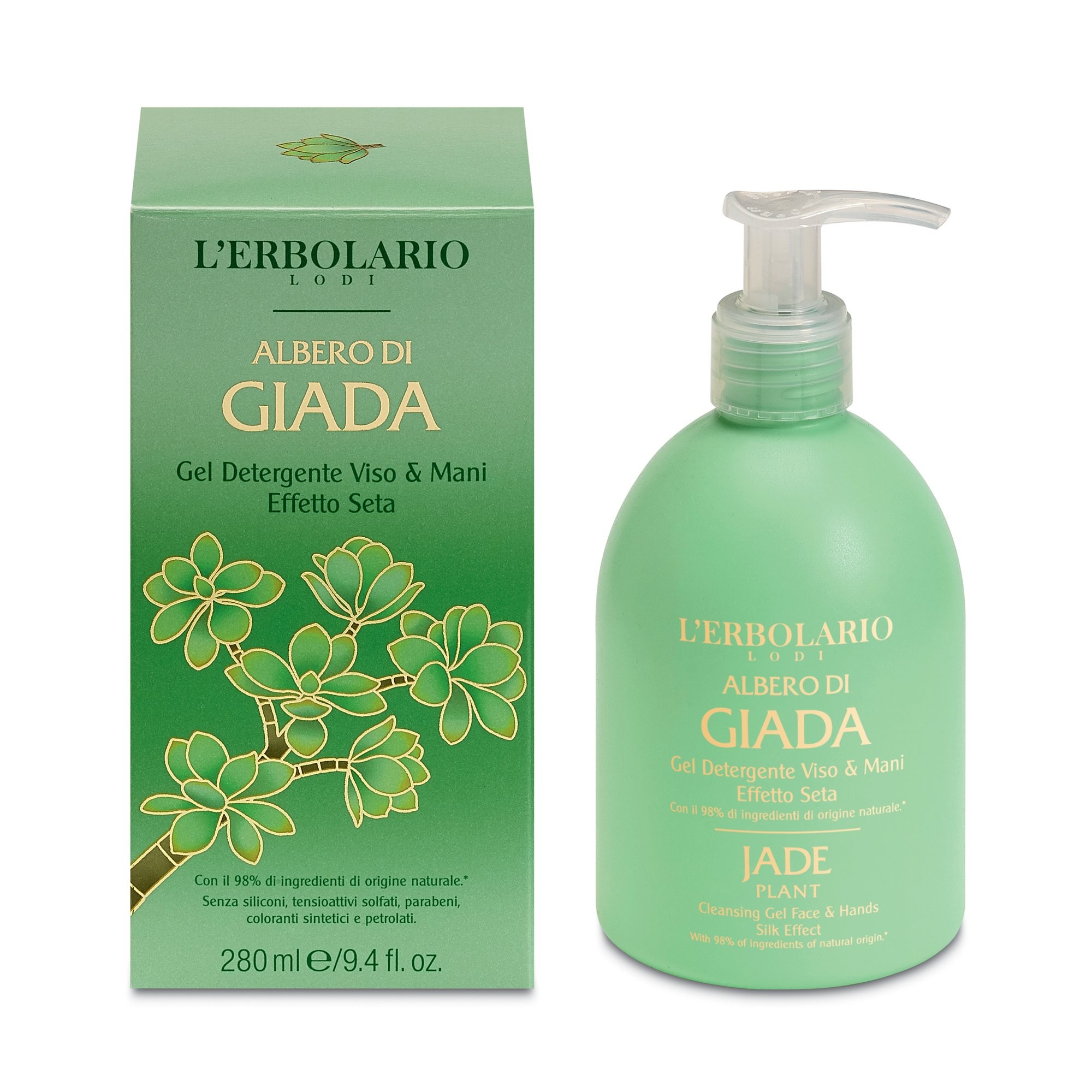L'Erbolario Albero di Giada Gel Detergente Viso & Mani 280 ml