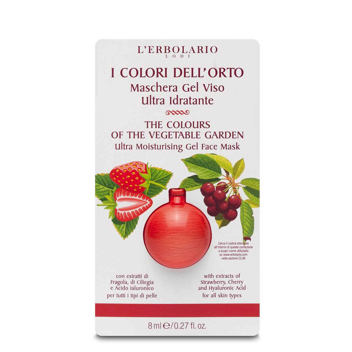 L'ERBOLARIO I COLORI DELL'ORTO ROSSO MASCHERA GEL VISO ULTRA IDRATANTE 8ML