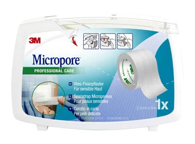 3M Micropore Cerotto in Carta Dispenser 5m x 25mm