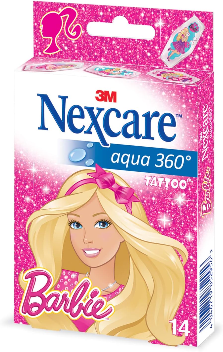 3M Nexcare Aqua 360 Cerotti Barbie Tattoo 14 Pezzi
