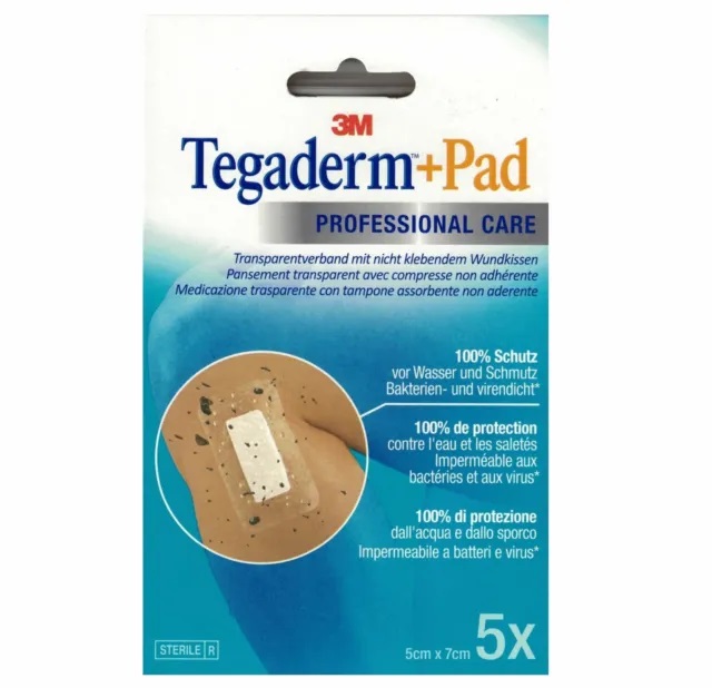 3M Tegaderm + Pad Medicazione Sterile 5x7 cm - 5 Pezzi