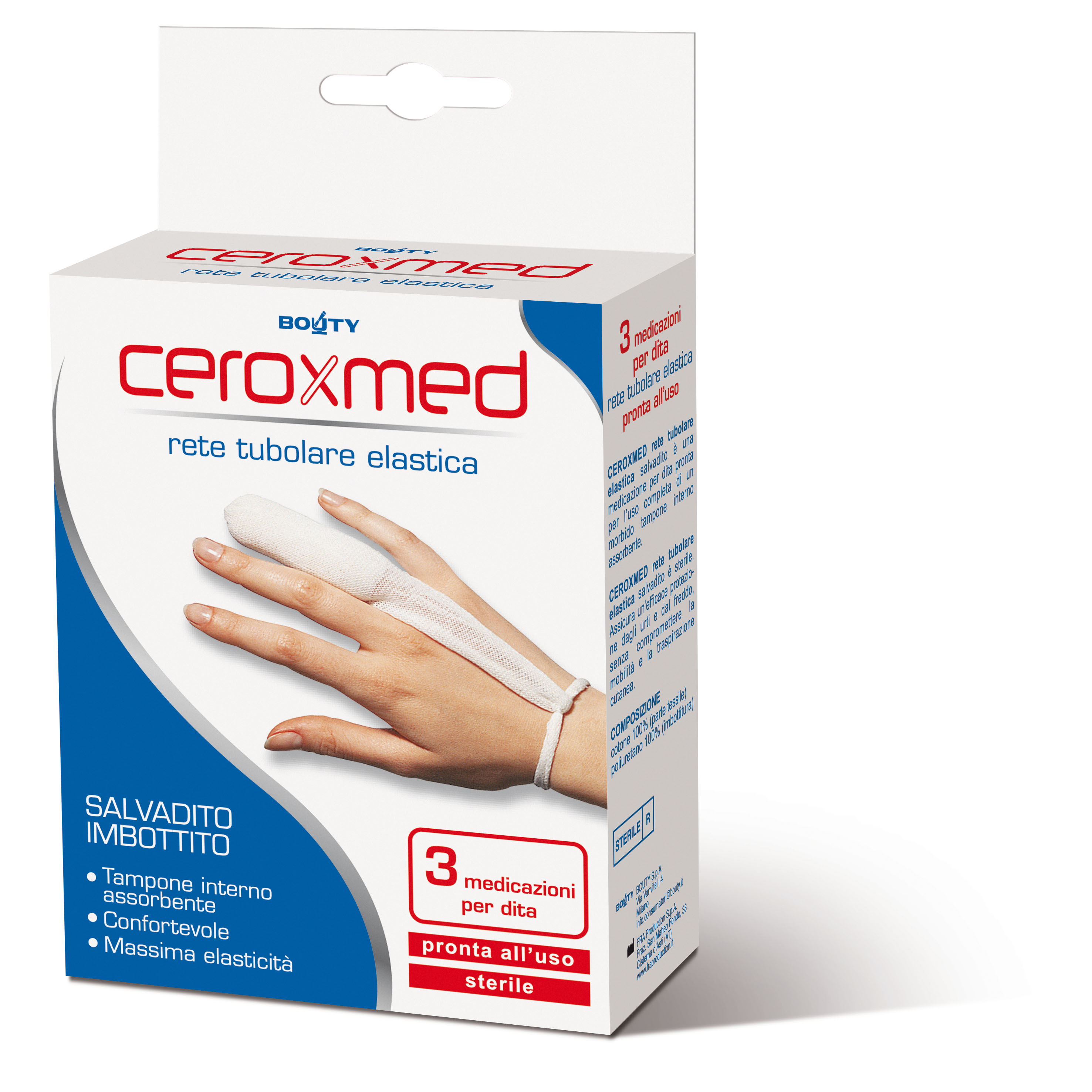 Ceroxmed - Medicazione per Dito in Rete Tubolare - 3 Pezzi