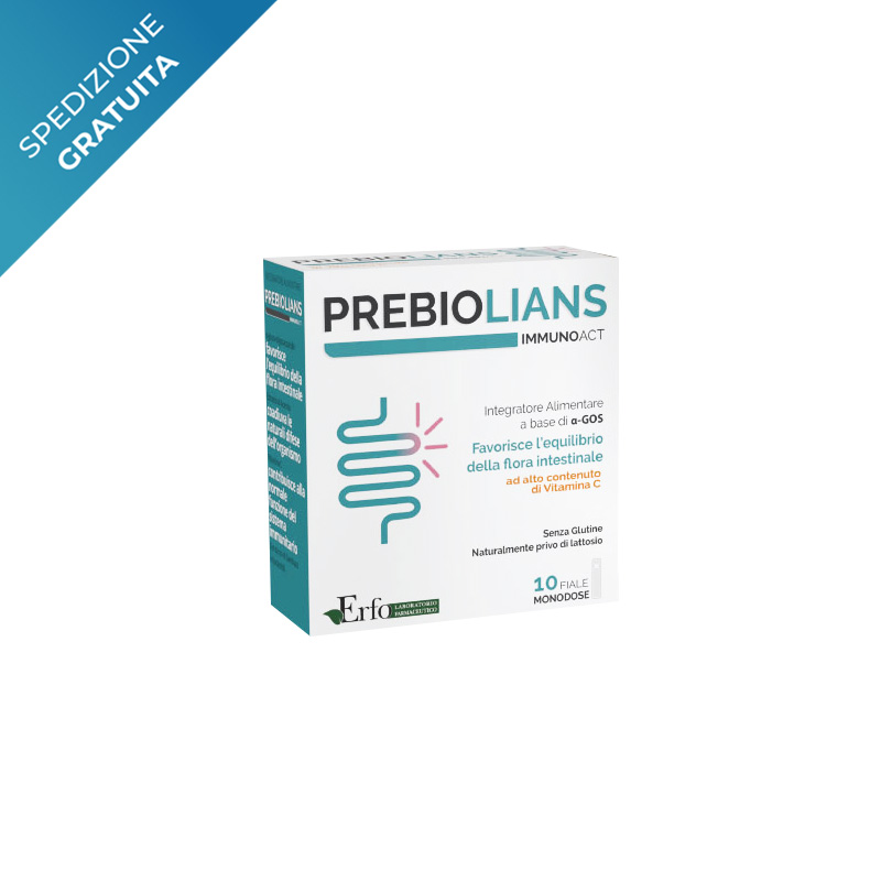 Prebiolians Immunoact 10 Fiale Da 25 Ml - Integratore Per L'equilibrio Della Flora Batterica Intestinale