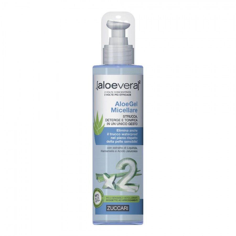 Zuccari Aloevera2 AloeGel Micellare - Gel Micellare Detergente Viso - 200 ml