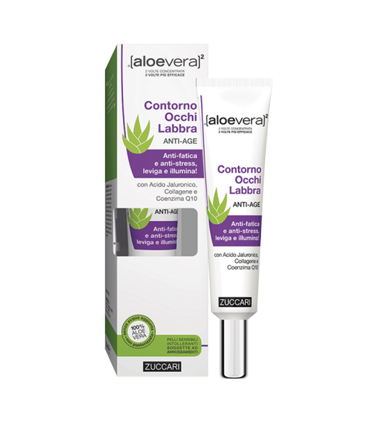 Zuccari Aloevera2 - Contorno Occhi e Labbra Anti-Età - 18 ml