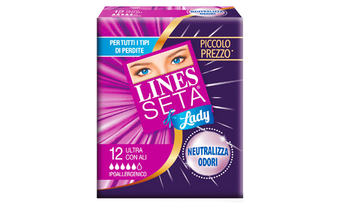 Lines Seta Ultra Lady Assorbenti con Ali 12 Pezzi