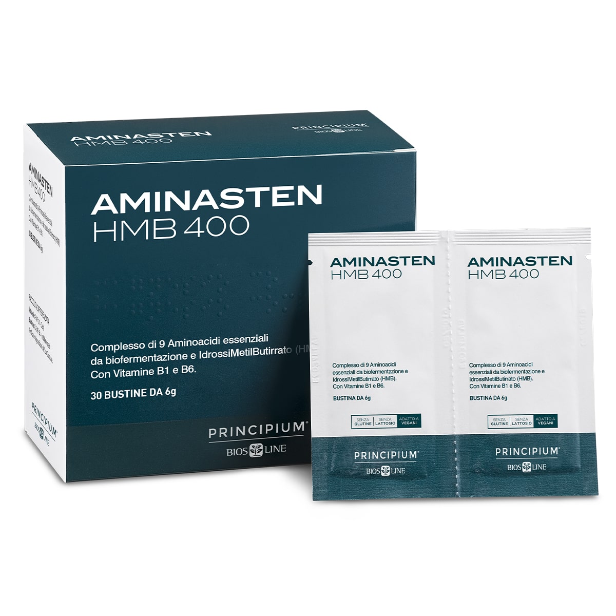 Principium Aminasten HMB 400 - Integratore di Aminoacidi - 30 Bustine
