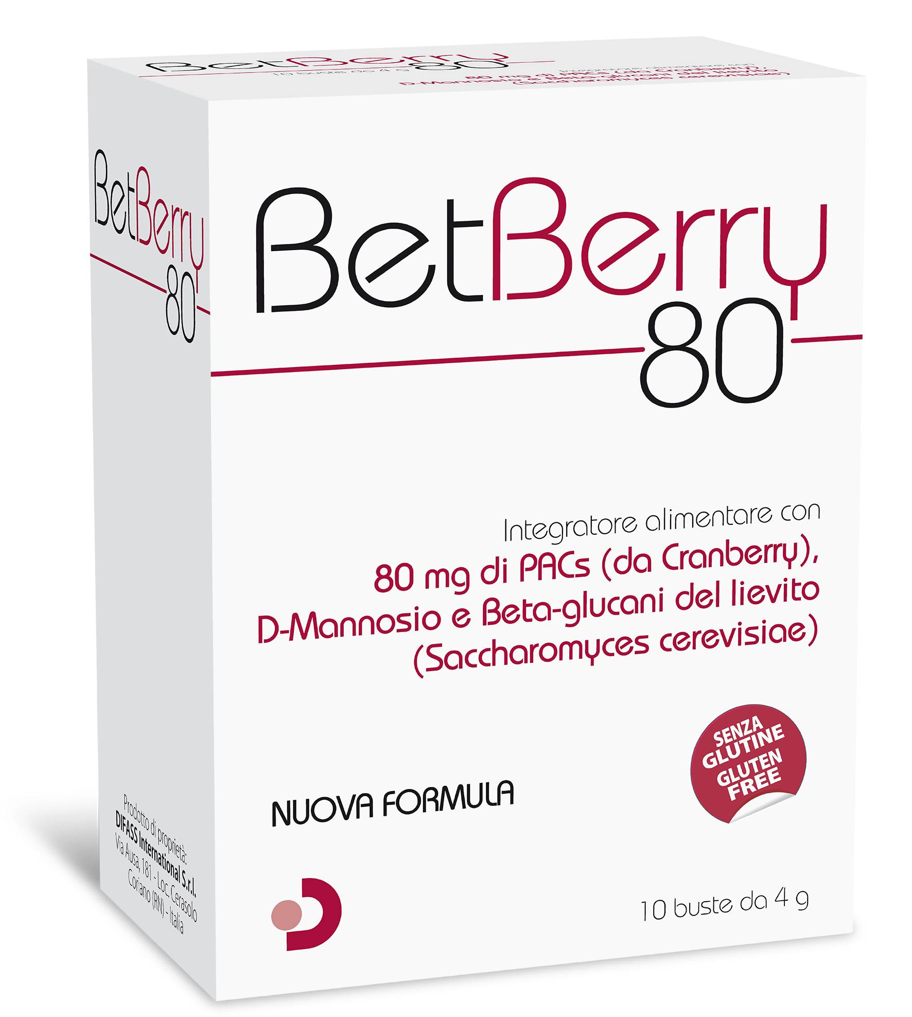 Betberry 80 Integratore Vie Urinarie 10 Bustine